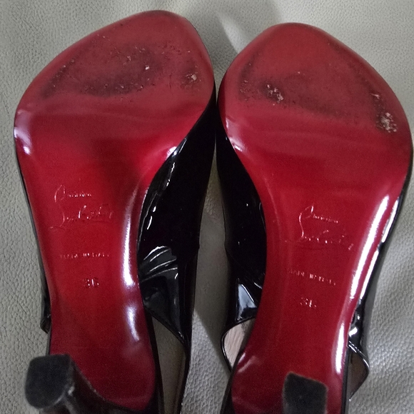 Christian Louboutin Patent Leather Peep Toe Slingback Heels US 6 / EU 36 - Picture 11 of 12
